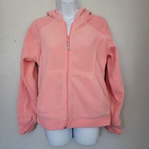 Columbia Women's Medium Baby Pink Fleece Jacket Full Zip Hooded Warm Spring Fall
